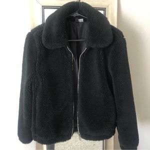 H&M Teddy Black Jacket Size S